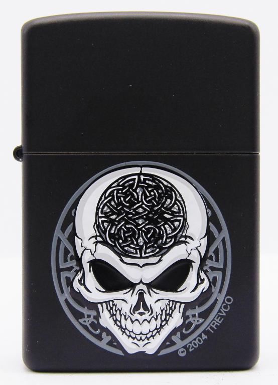 2008 Trevco Celtic Skull Black Matte Zippo Lighter (1 of 5)