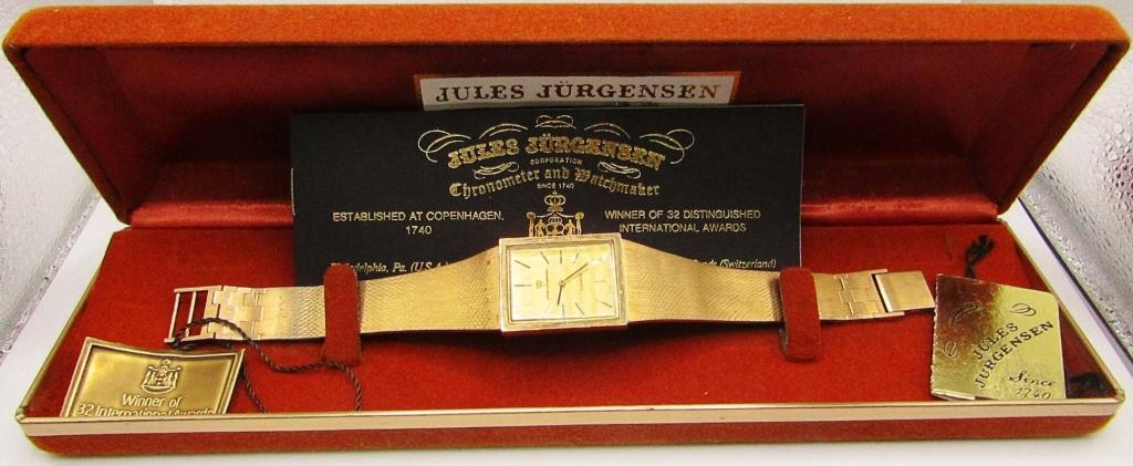 JULES JURGENSEN DRESS QUARTZ WATCH: IN BOX - 1980 ORIGINAL RECEIPT INSIDE - NEEDS NEW BATTERY