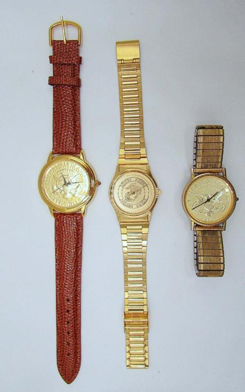 BULIOVA U.S. MARINE CORPS WATCH, GOLD (1 of 8)