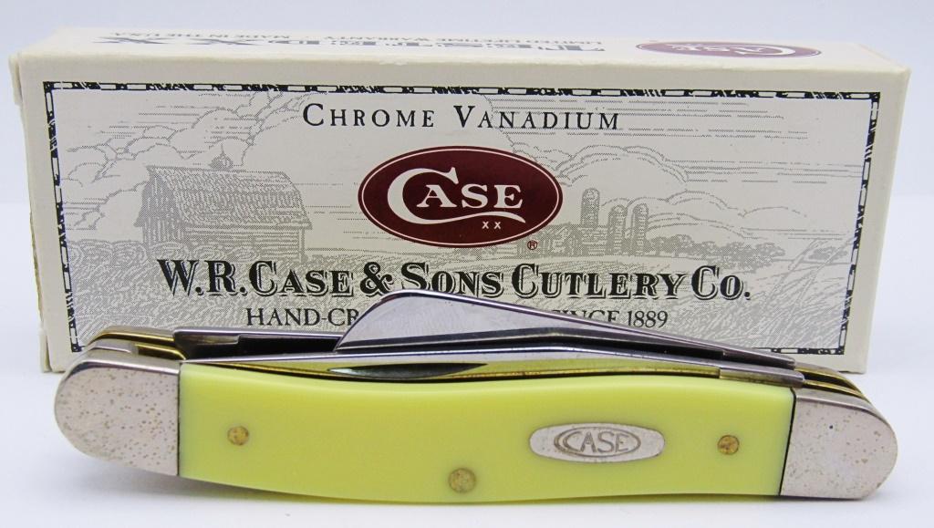 Case XX USA Yellow 3318 CV 3 Blade Folding Knife (1 of 7)