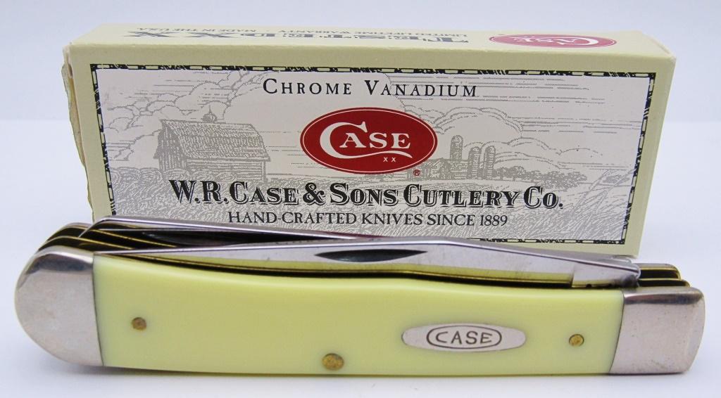 Case XX 3254 CV USA Large Trapper Yellow Knife! (1 of 8)