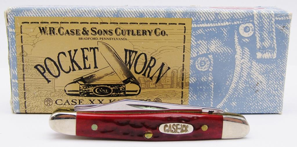 Case XX USA 6227 Pen Knife Red Bone Handles: New & Unused In Box!