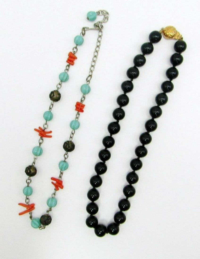 CINER BLACK BEADED CHOCKER NECKLACE &: TURQUOISE / CORAL CHOCKER NECKLACE
