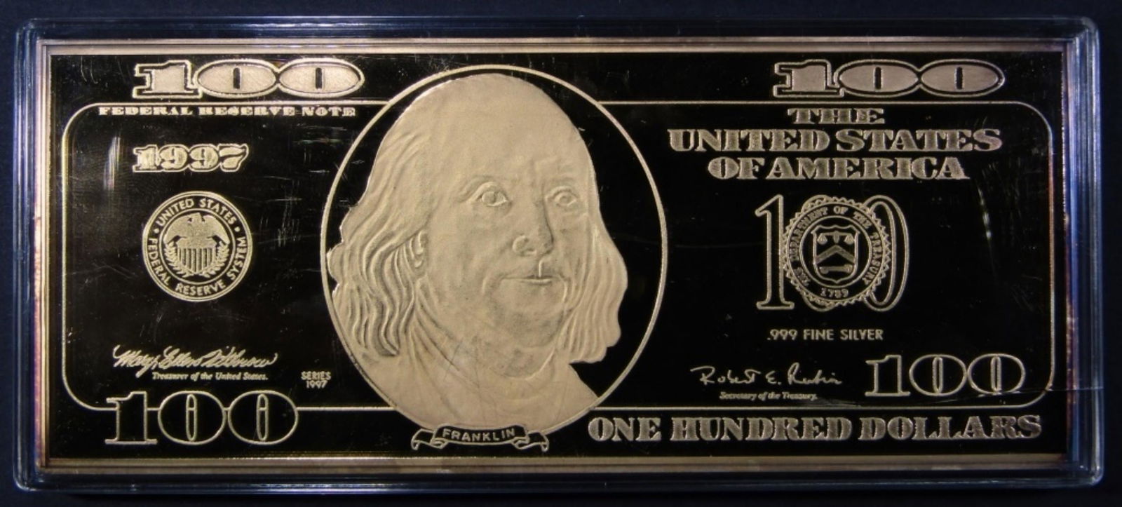 1997 SILVER $100 BILL 4oz .999 SILVER (1 of 2)