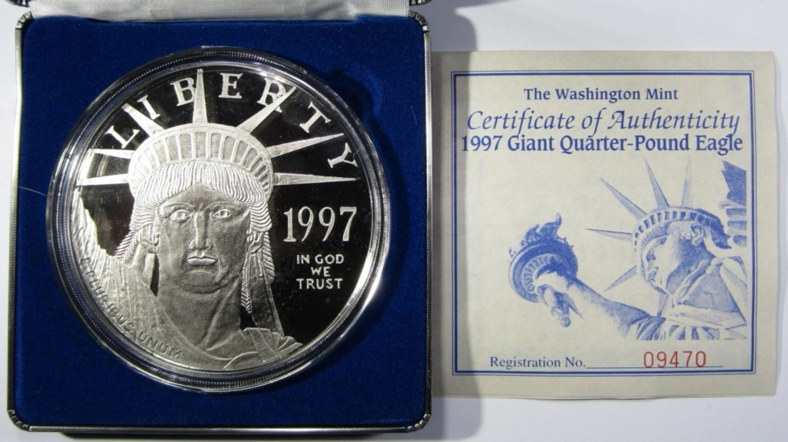 GIANT QUARTER POUND "PLATINUM EAGLE" (1 of 3)