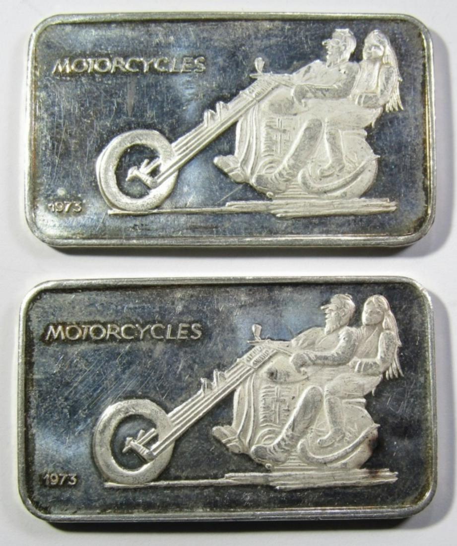 (2) 1973 MOTORCYCLES 1oz .999 SILVER BAR (1 of 2)