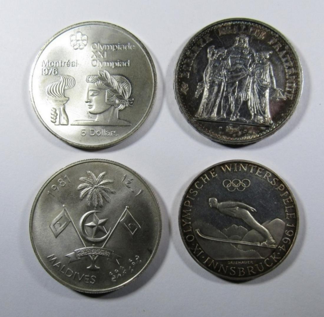 4- FOREIGN 925 SILVER COINS- SEE PICS 63 DWT (1 of 2)