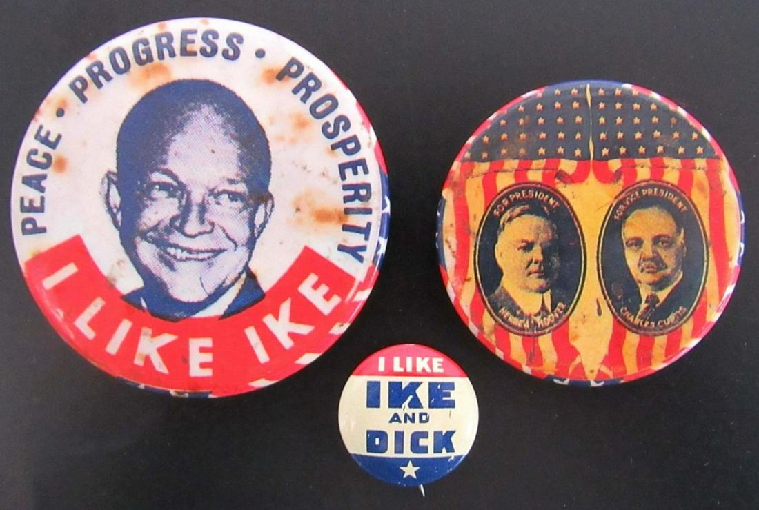 (3) VTG POLITICAL PINS: HOOVER/CURTIS (1 of 2)