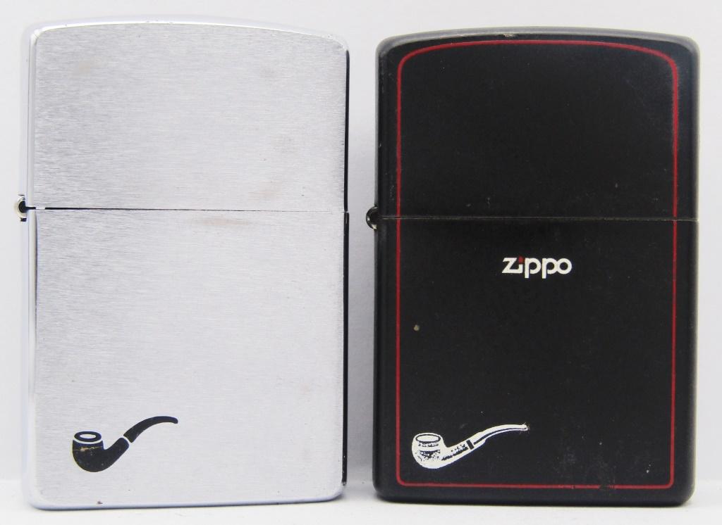 1995 & 2000 Pipe Logo Zippo Lighters - Chrome & (1 of 4)