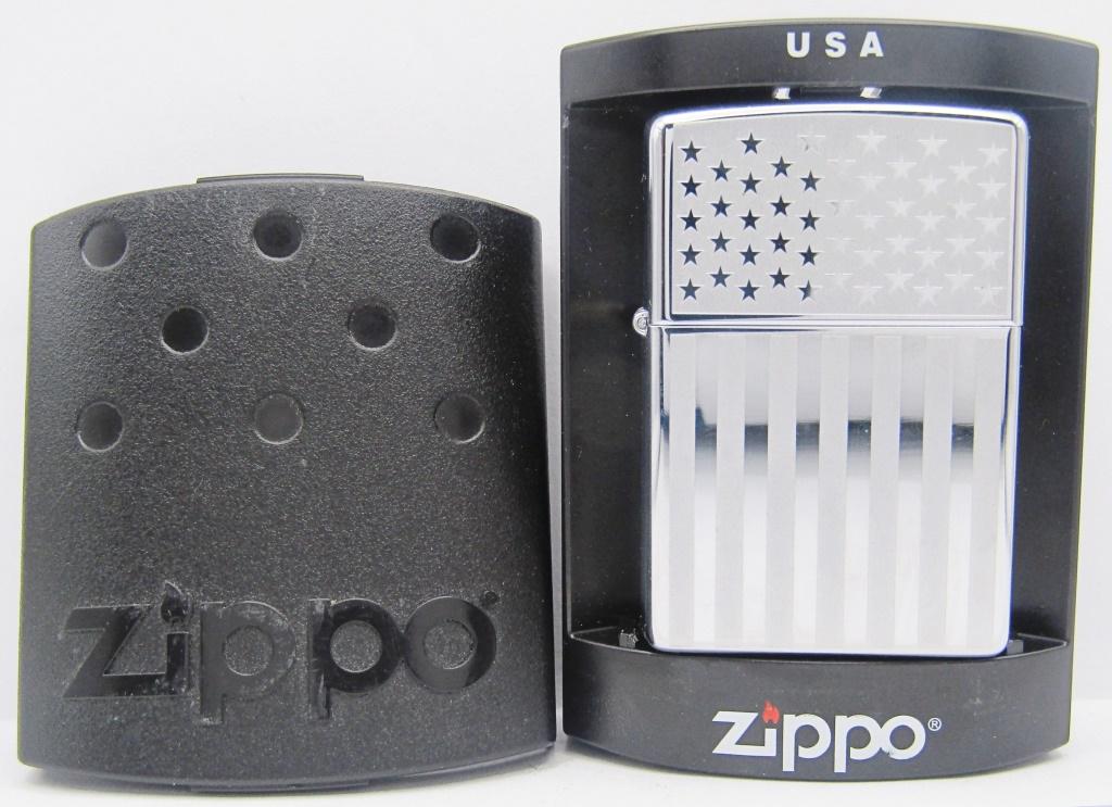 2007 American Flag HighPolish Chrome Zippo (1 of 4)