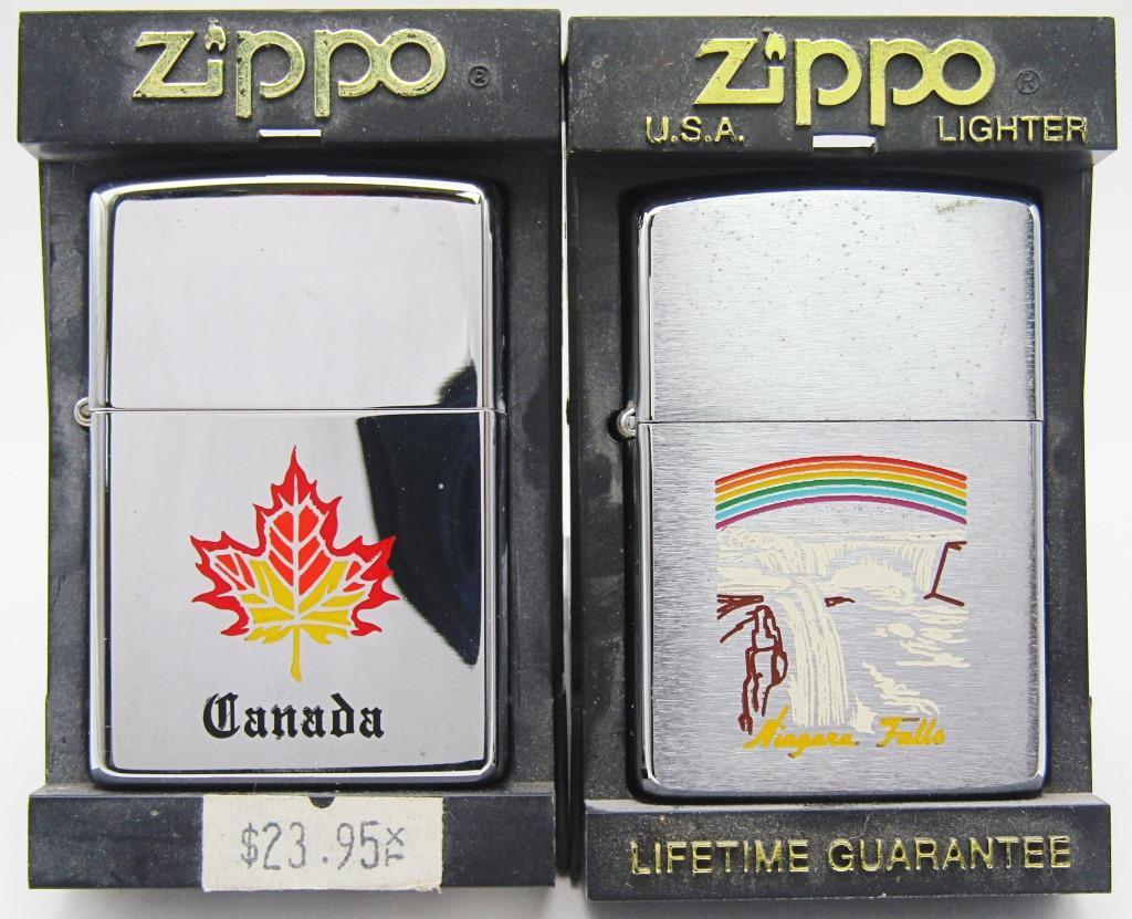 (2) ZIPPO LIGHTERS - NIAGRA FALLS & CANADA (1 of 5)