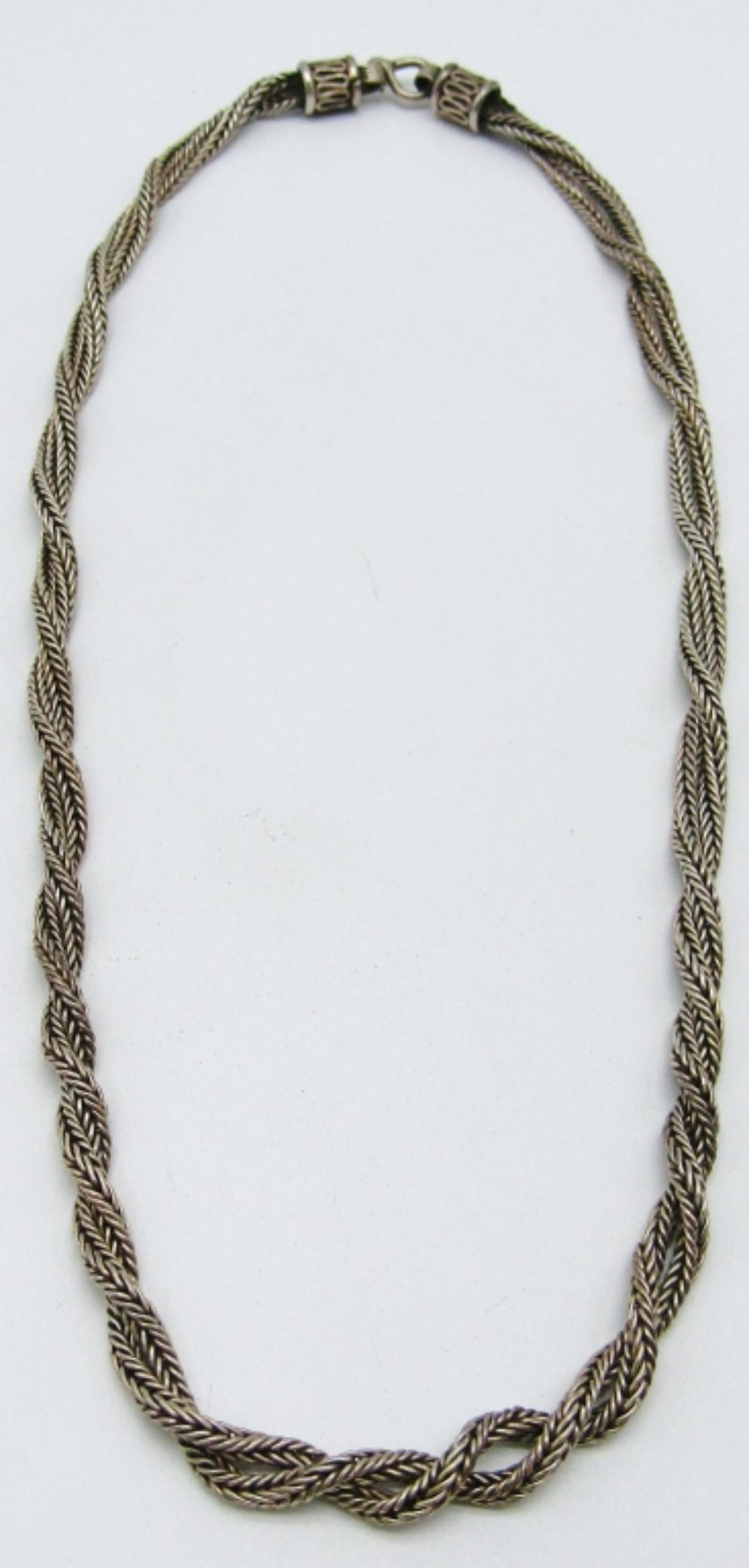 Sterling Sliver Rope Neckalce: 19in in length 26 dwt, Marked 925