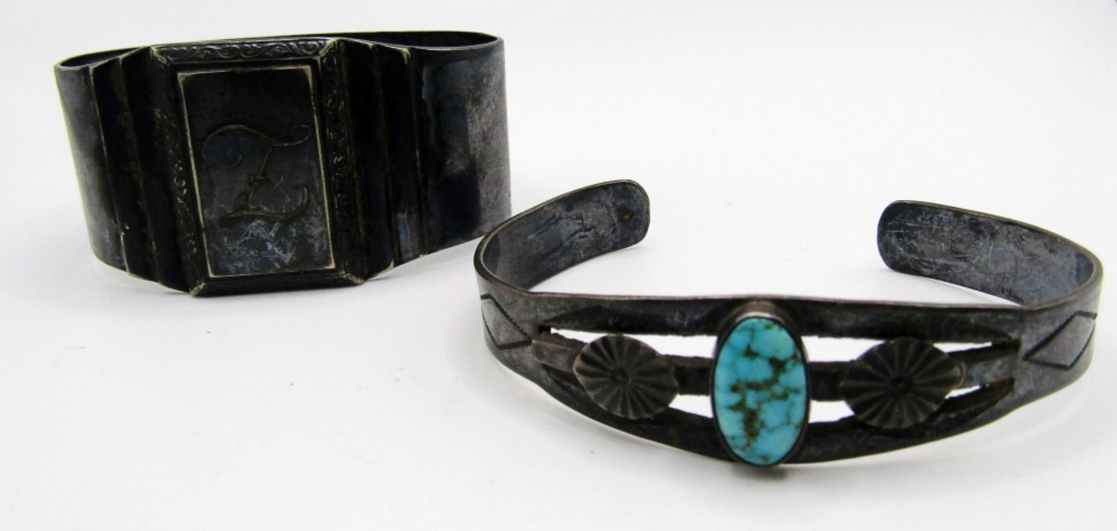 (2) Southwestern Sterling Bracelets (1 of 5)