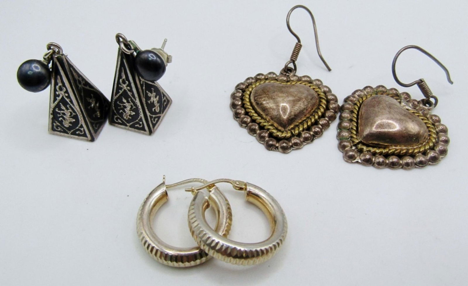 (3) Sterling Dangle and Hoop Earrings (1 of 6)