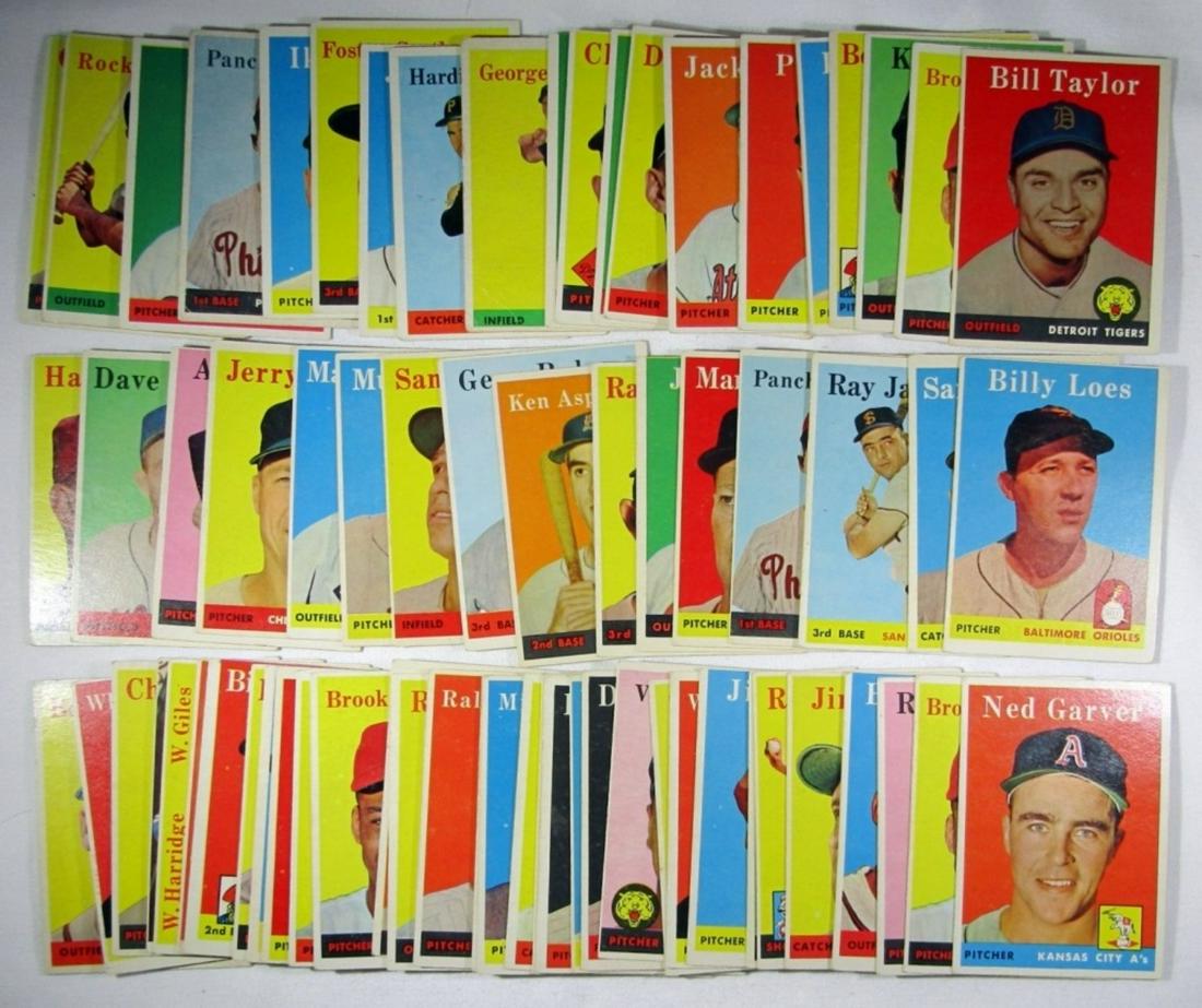 (74) 1958 TOPPS BASEBALL CARDS - GREAT MIX (1 of 3)