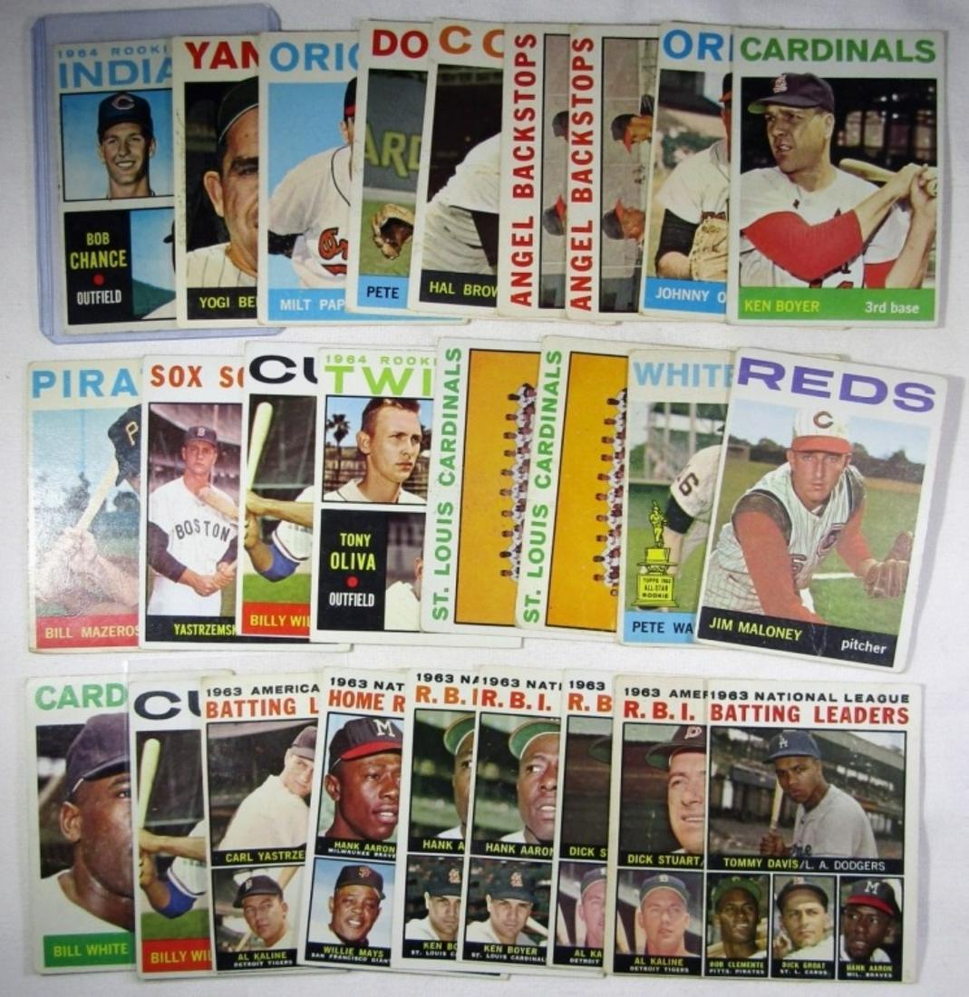 (25) 1964 TOPPS BASEBALL CARDS w/STARS (1 of 9)