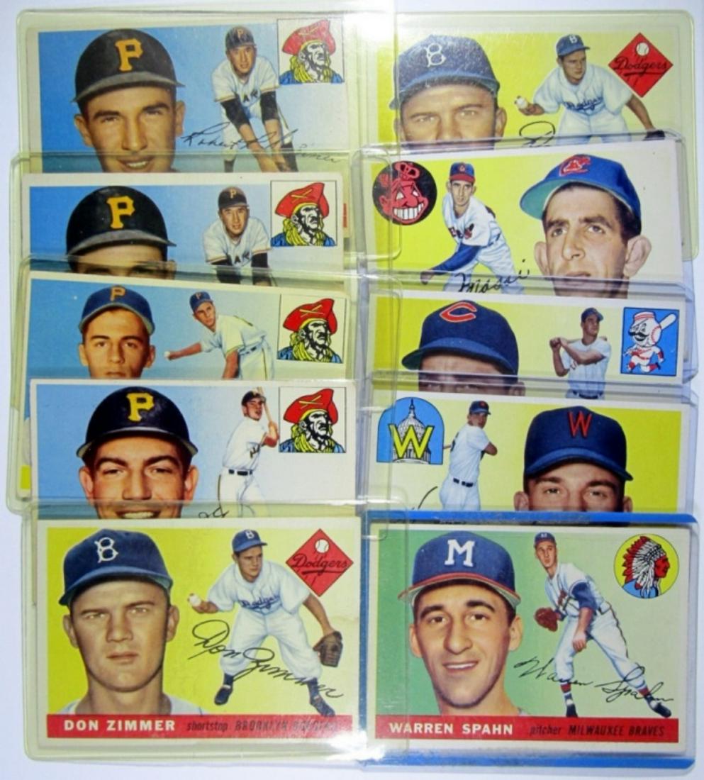 (10) 1955 TOPPS BASEBALL CARDS - SPAHN (1 of 4)