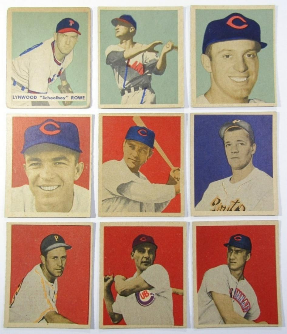 (9) 1949 BOWMAN BASEBALL CARDS - ALL DIFFERENT (1 of 2)