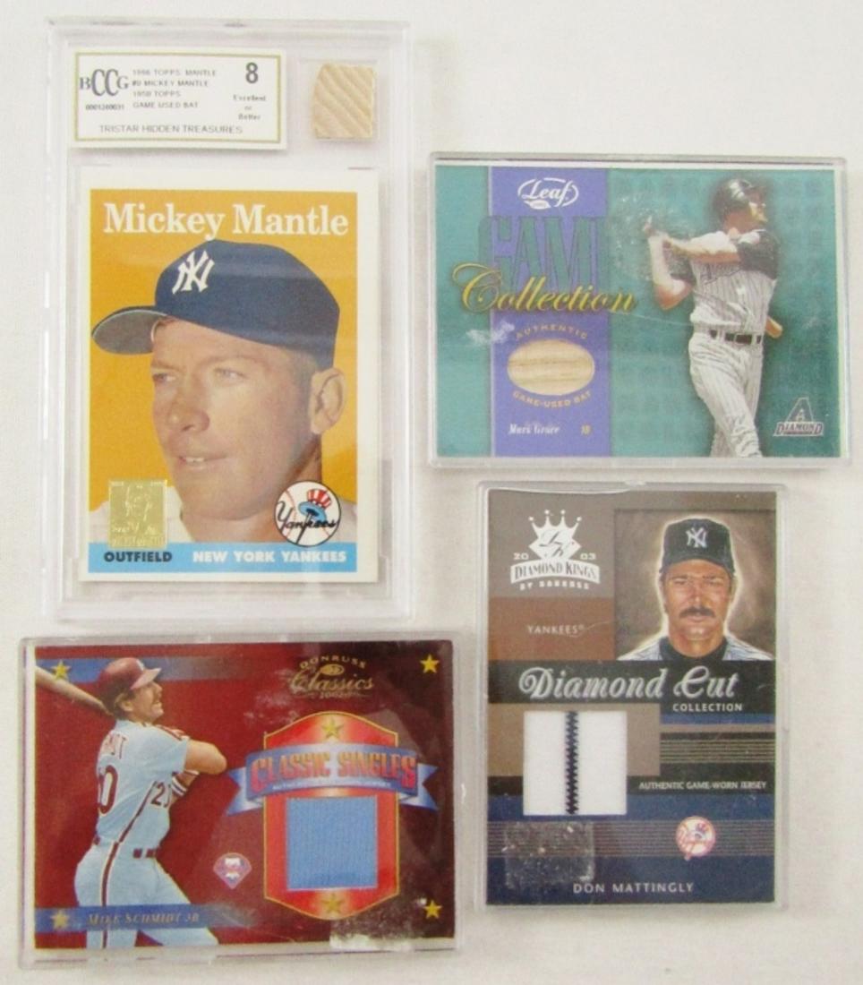 (4) GAME USED JERSEY SWATCH / BAT CARDS (1 of 9)