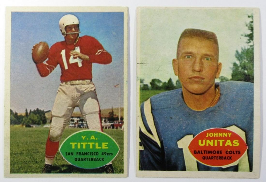 (2) 1960 TOPPS FOOTBALL UNITAS & Y.A. TITTLE (1 of 2)