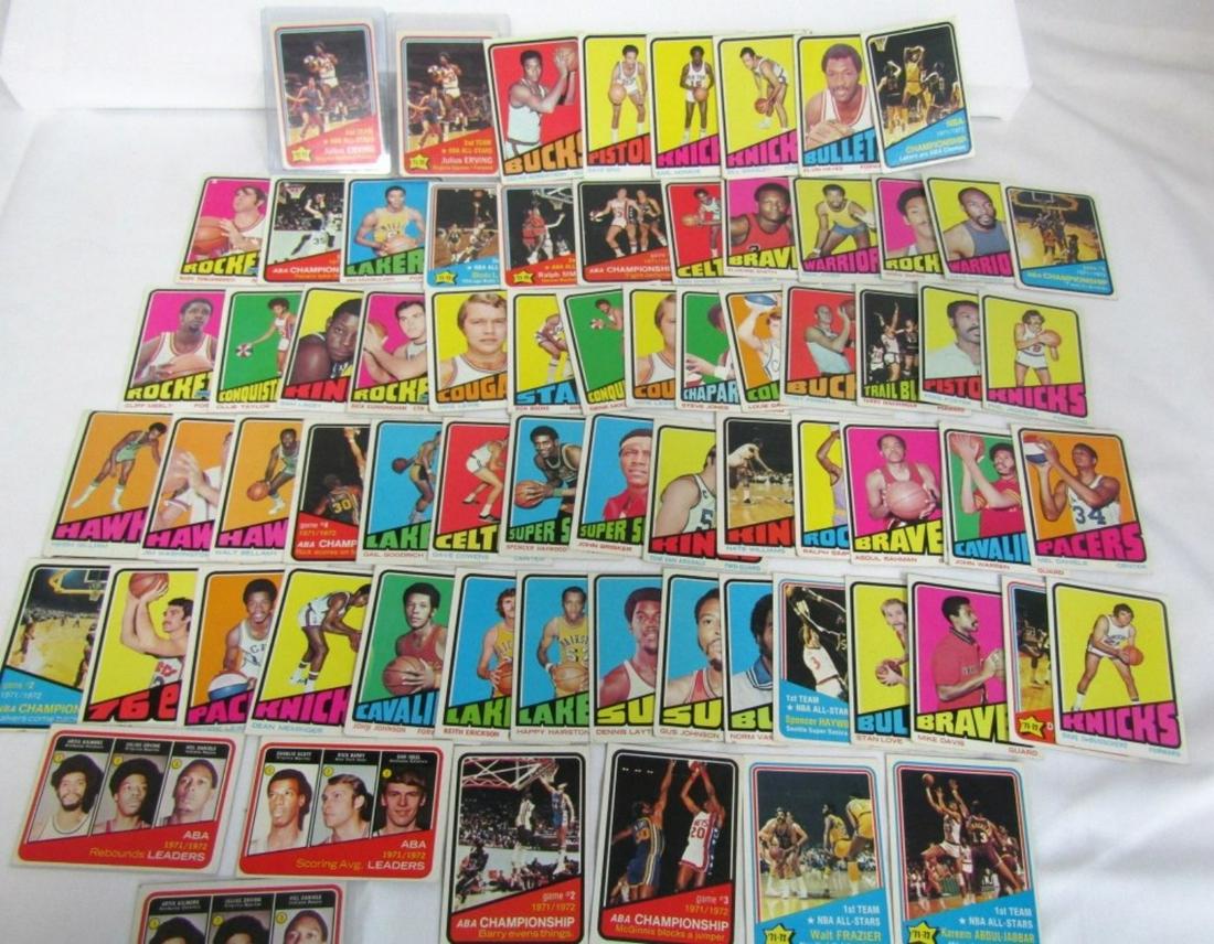 (72) 1972/73 TOPPS BASKETBALL CARD LOT w/STARS (1 of 8)