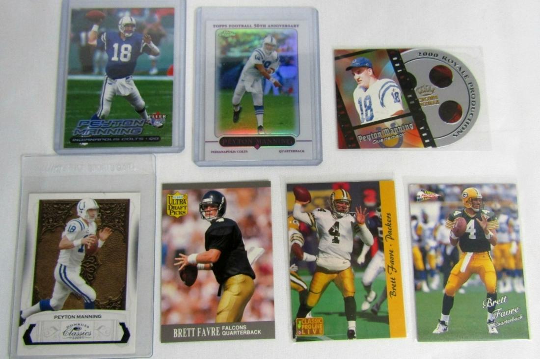 (3) BRETT FAVRE & (4) PEYTON MANNING CARDS (1 of 2)