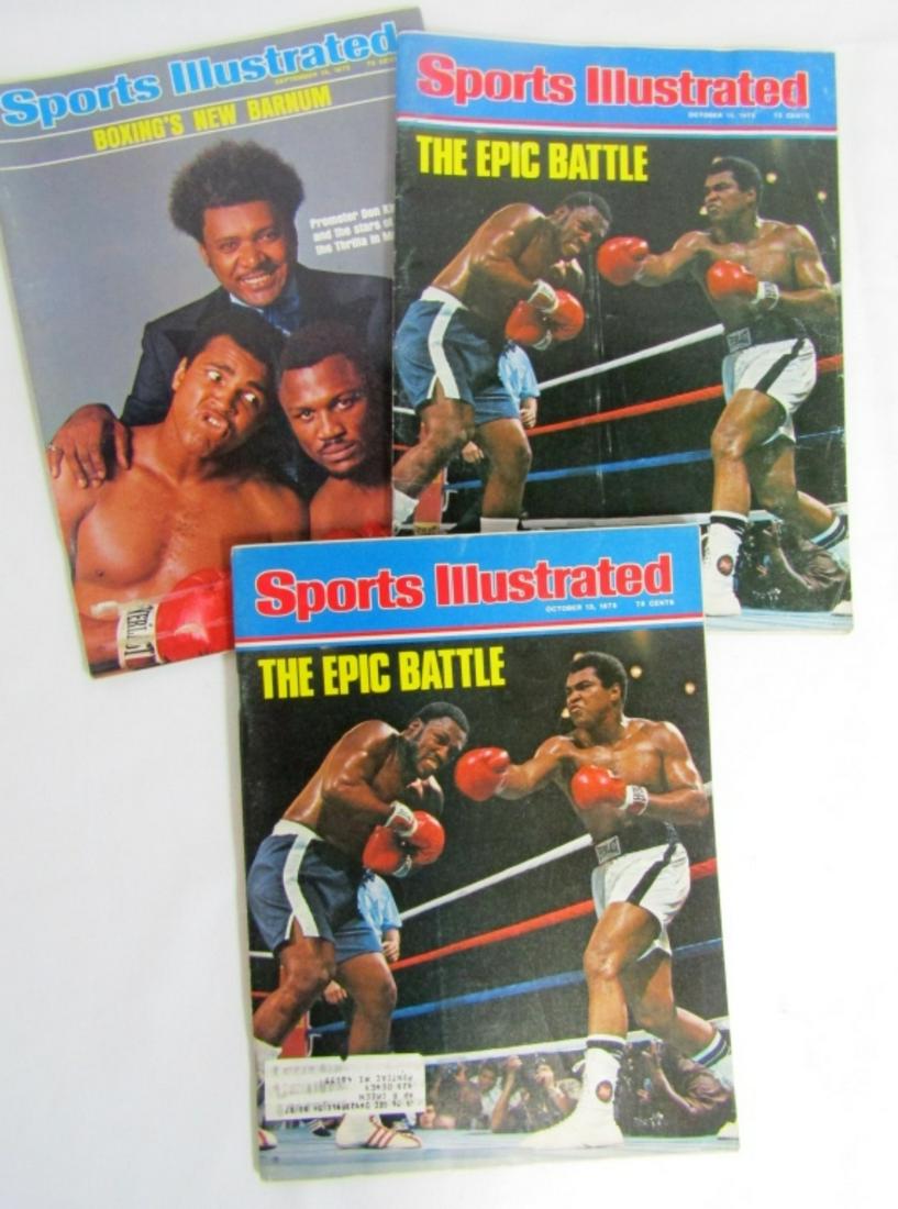 (3) MUHAMMAD ALI COVER SPORTS ILLUSTRATED: 1975 ISSUES - NICE CONDITION