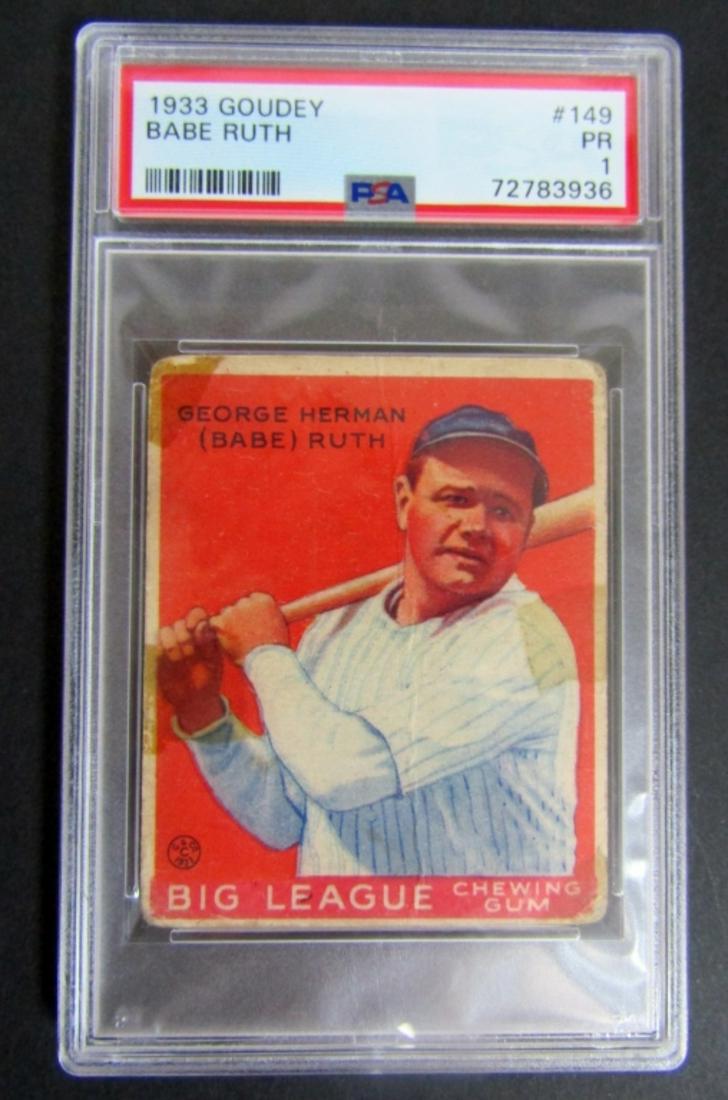1933 GOUDEY #149 BABE RUTH ROOKIE PSA 1 (1 of 2)