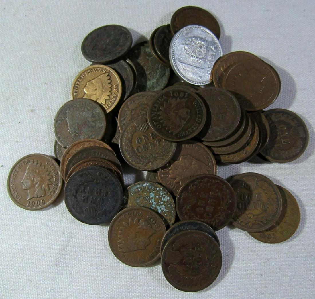 50 INDIAN CENTS MIXED LOT (1 of 1)
