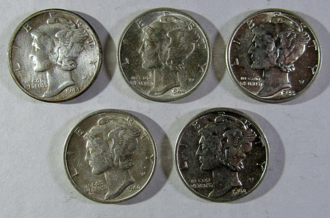 (5) 1944 MERCURY DIMES AU/BU (1 of 2)