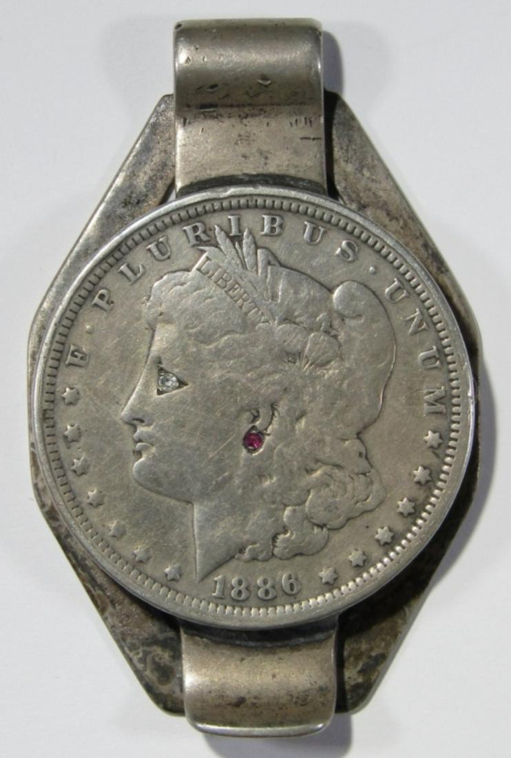 1886-O MORGAN DOLLAR JEWEL MONEY CLIP (1 of 4)