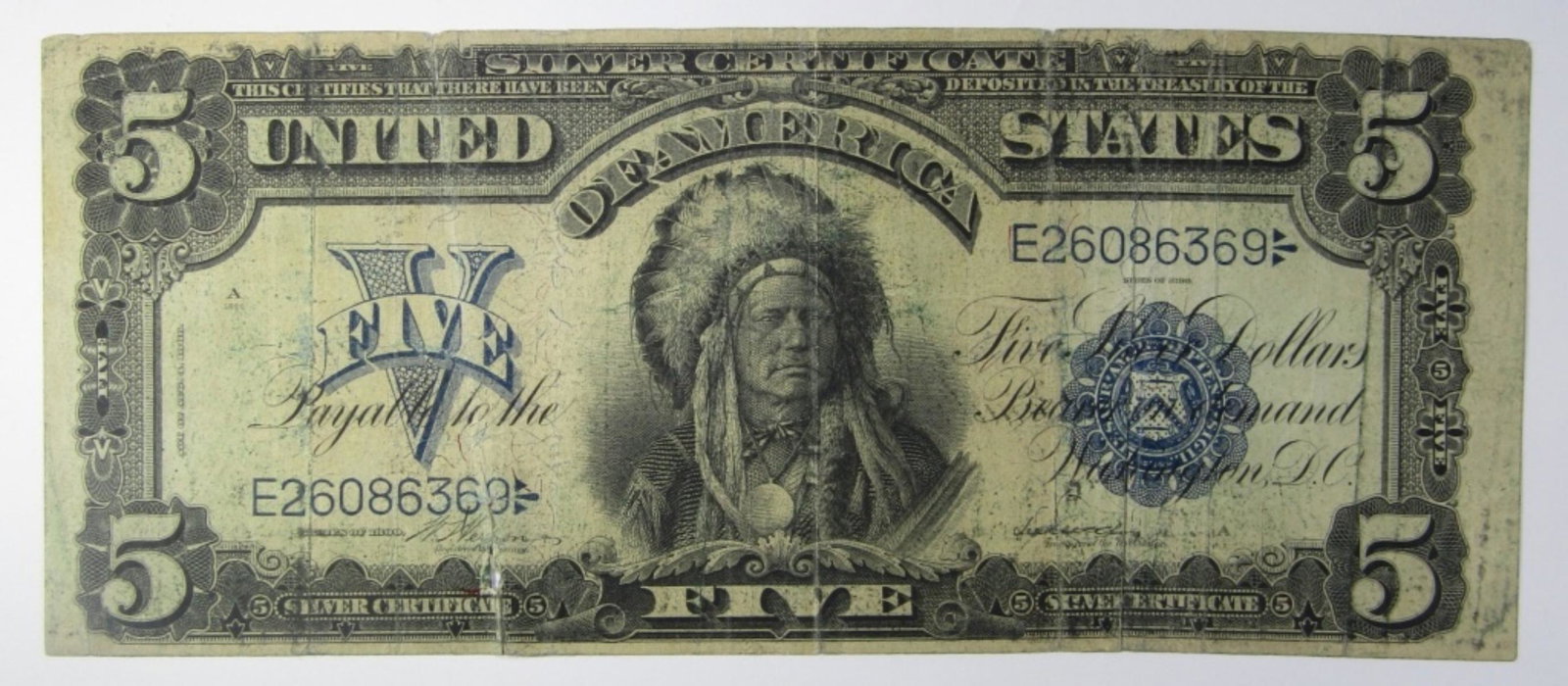 1899 $5 INDIAN CHIEF SILVER CERTIFICATE (1 of 2)