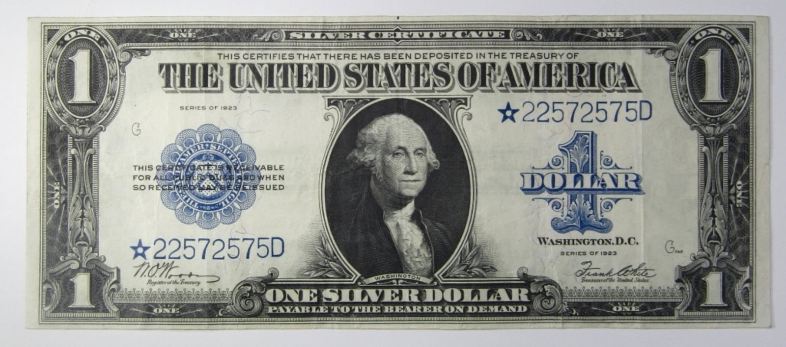 1923 $1 SILVER CERTIFICATE STAR NOTE (1 of 2)
