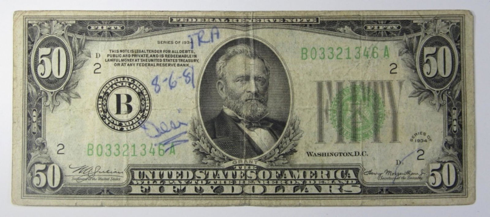 1934 $50 FEDERAL RESERVE NOTE (1 of 2)