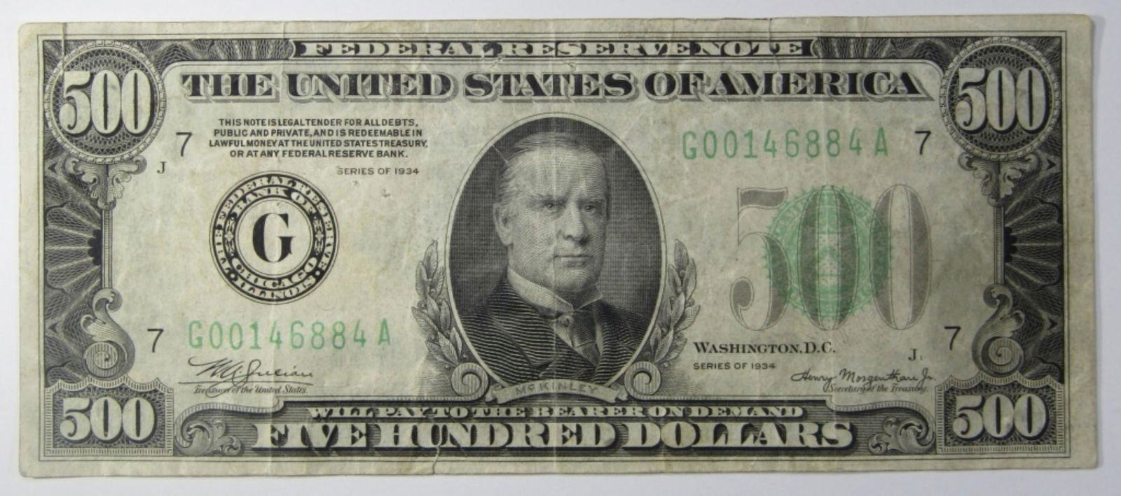 1934 $500 FEDERAL RESERVE NOTE (1 of 2)