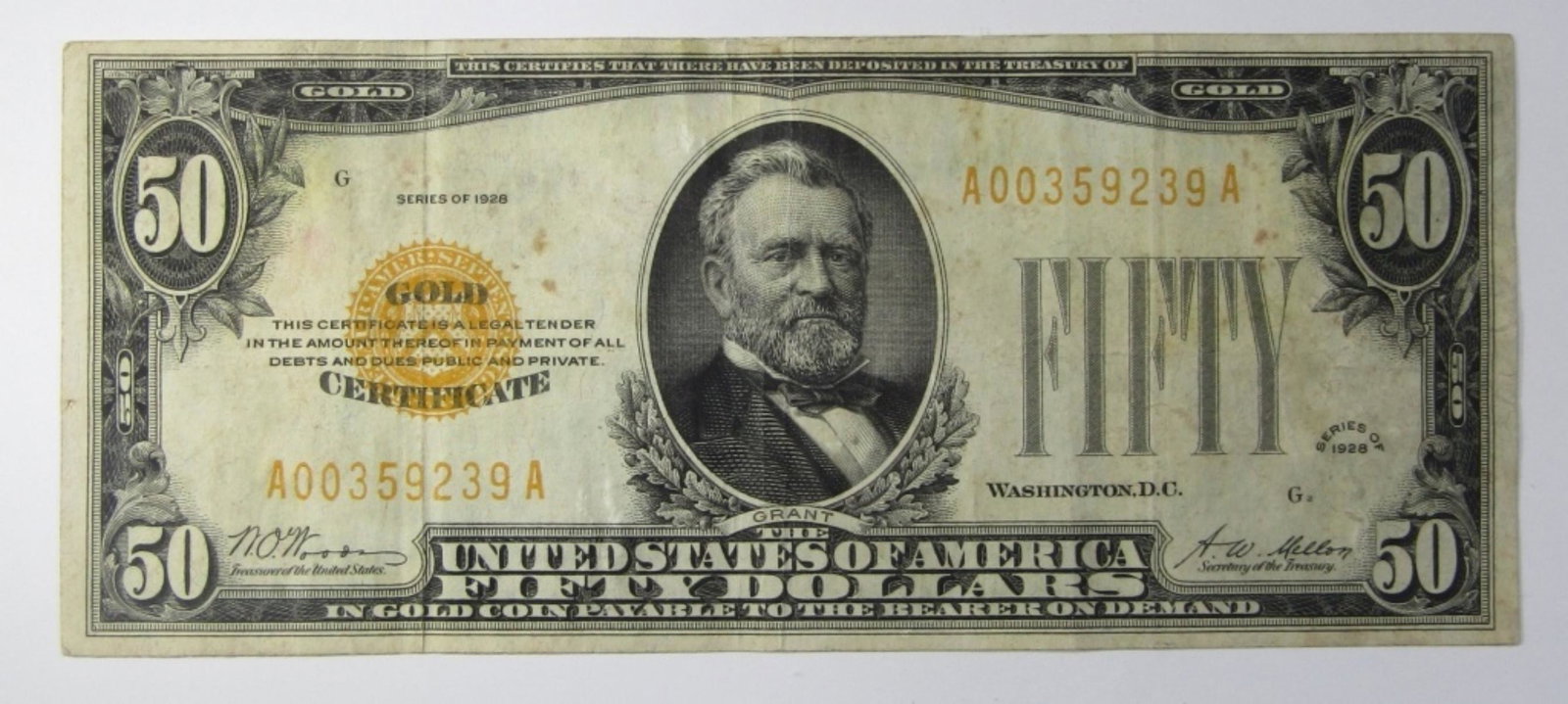 1928 $50 GOLD CERTIFICATE (1 of 2)