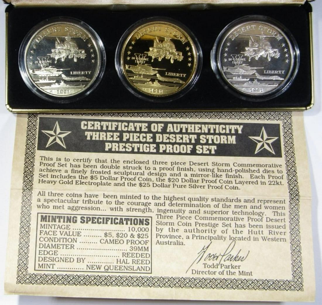 1991 DESERT STORM 3-PIECE PROOF SET (1 of 3)