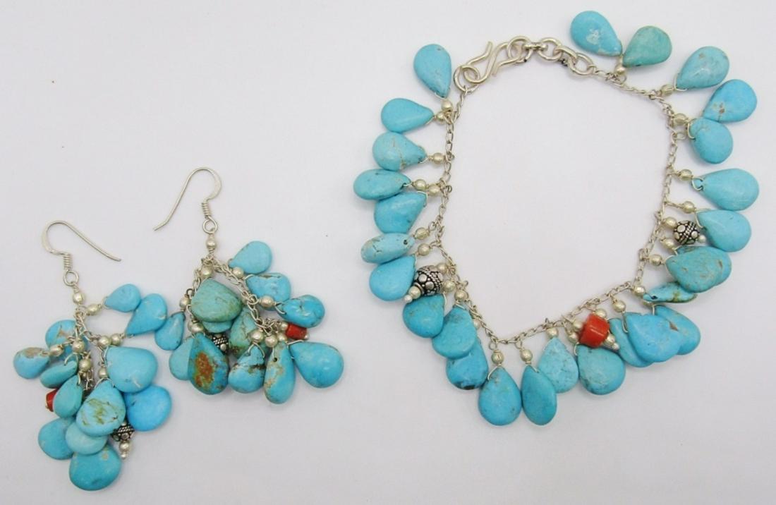 SET! SOUTHWESTERN STERLING BRACELET WITH (1 of 4)