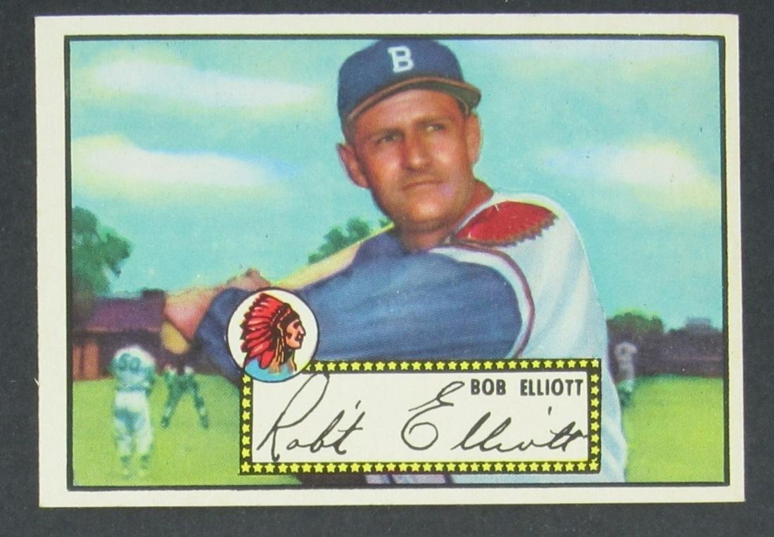 1952 Topps #14 BOB ELLIOTT EM++: BLACK BACK - GREAT COLOR & GLOSS