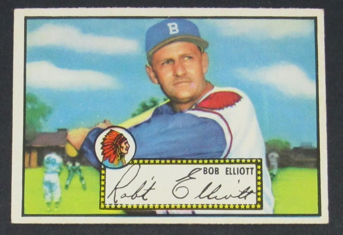 1952 Topps #14 BOB ELLIOTT EX+: RED BACK - GREAT COLOR & GLOSS