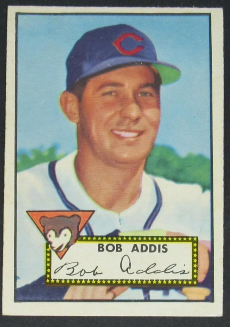 1952 Topps #259 BOB ADDIS EX: RED BACK - GREAT COLOR & GLOSS