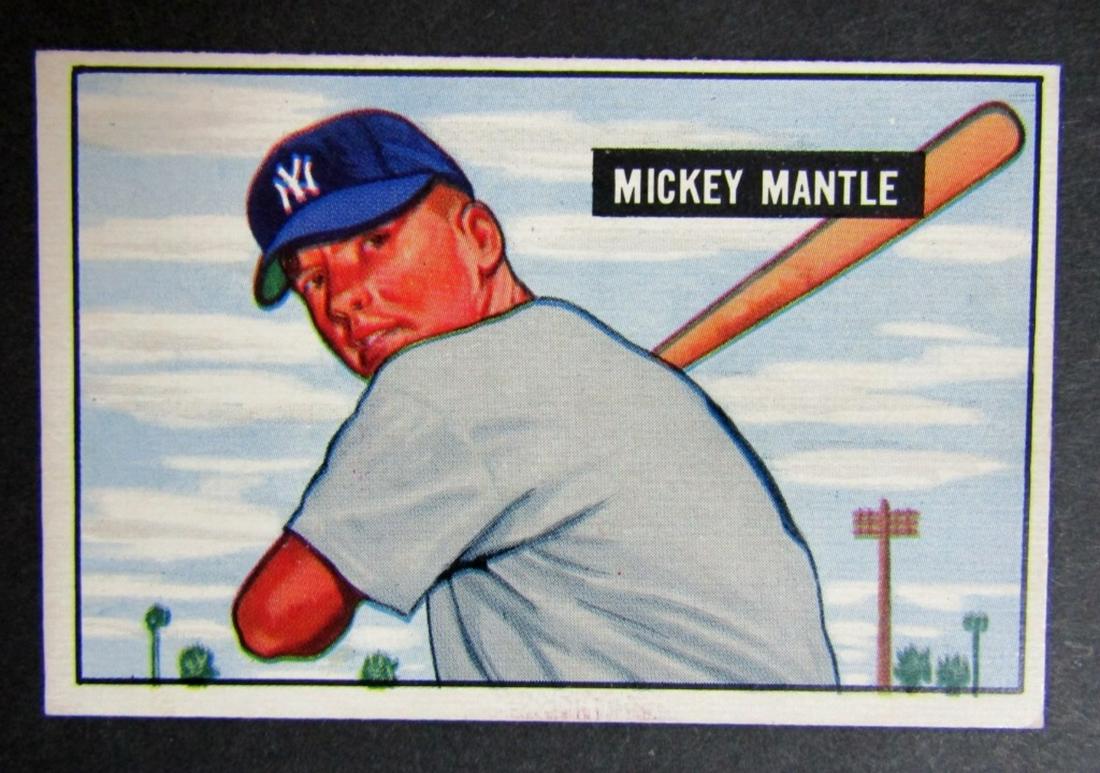 1951 BOWMAN #253 MICKEY MANTLE ROOKIE / HOFer: BEAUTIFUL COLOR & GLOSS - NICE VGEX++