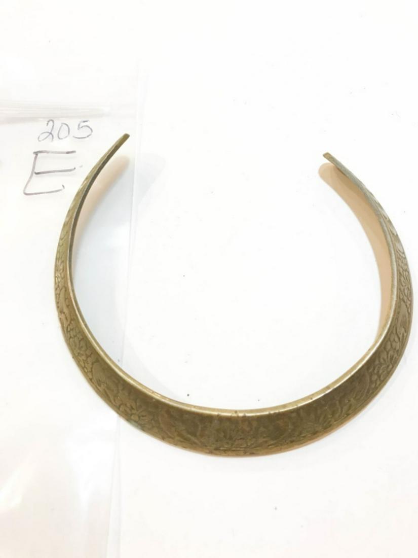 BRONZE CHOKER NECKLACE: BRONZE CHOKER NECKLACE WITH A FLOWER DESIGN ALL AROUND CHOKER, MADE IN INDIA