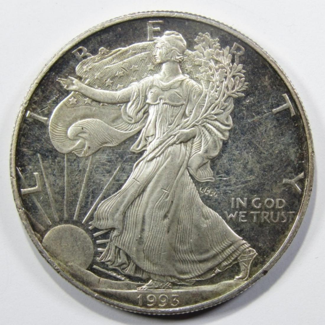 1993-P PROOF AMERICAN SILVER EAGLE (1 of 2)