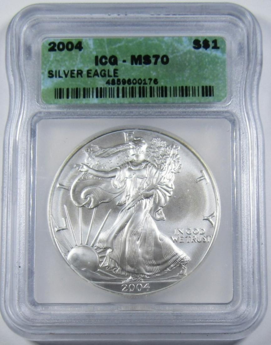 2004 AMERICAN SILVER EAGLE ICG MS-70 (1 of 4)
