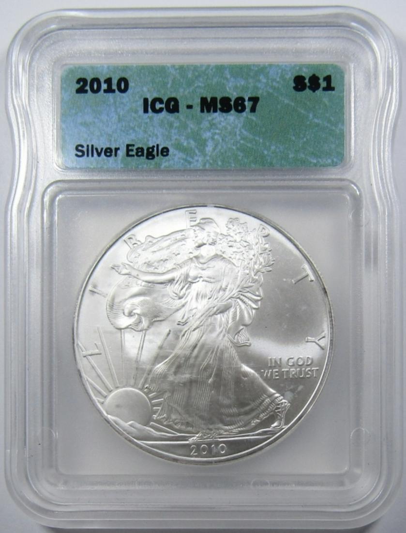 2010 AMERICAN SILVER EAGLE ICG MS-67 (1 of 4)
