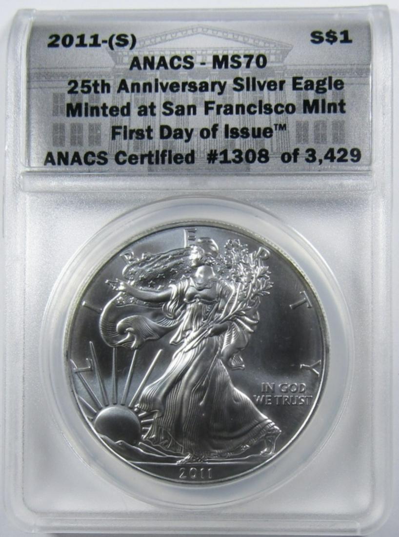 2011-(S) SILVER EAGLE ANACS MS-70 (1 of 4)