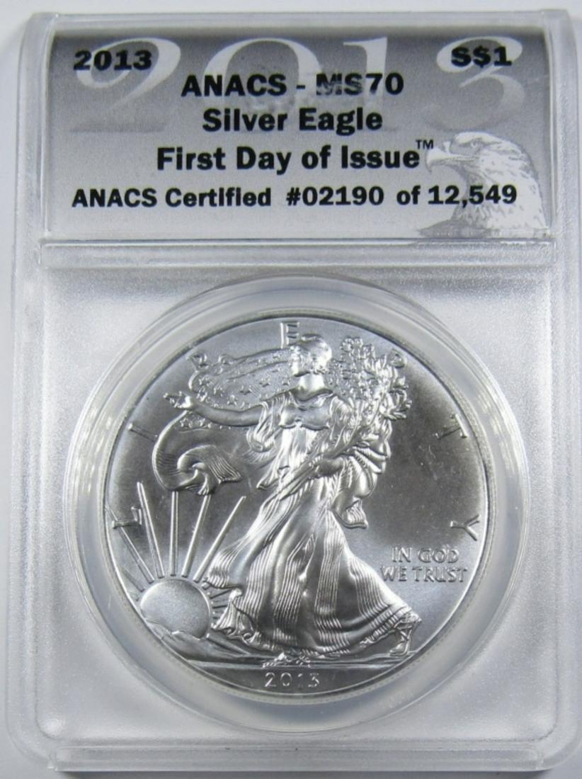 2013 AMERICAN SILVER EAGLE ANACS MS-70 (1 of 4)