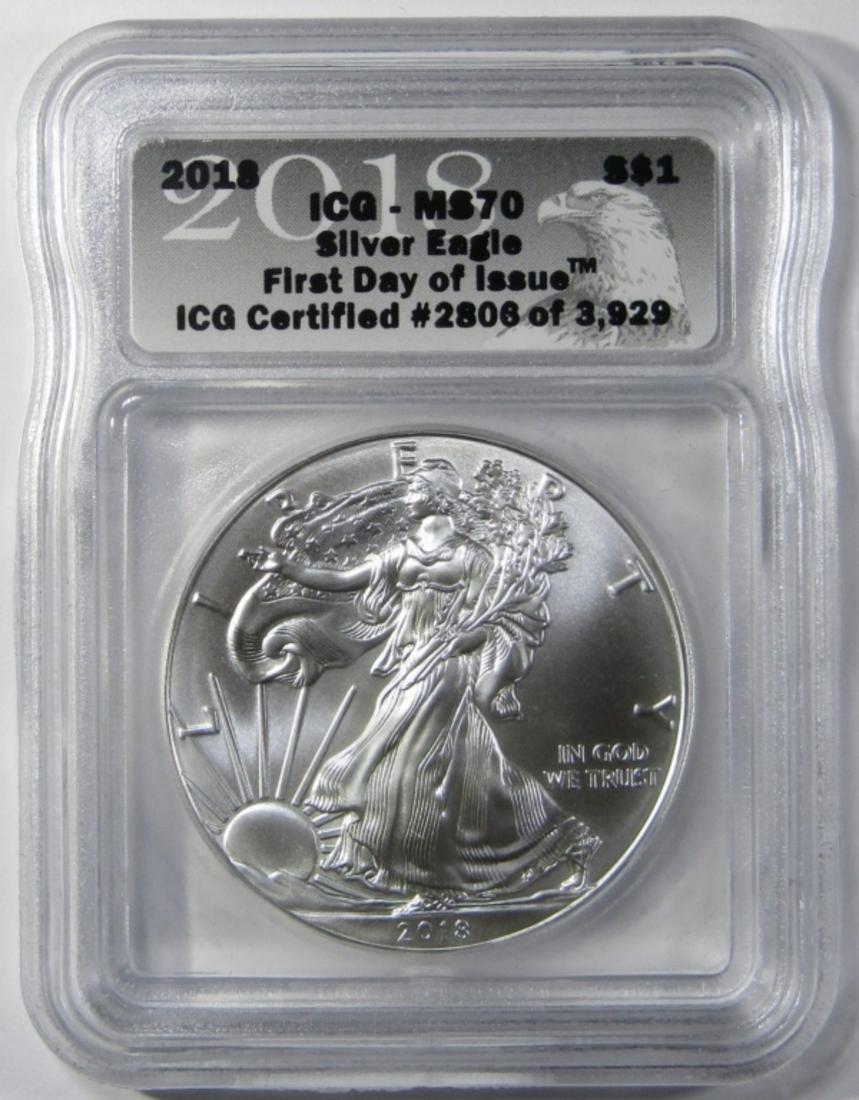 2018 AMERICAN SILVER EAGLE ICG MS-70 (1 of 5)
