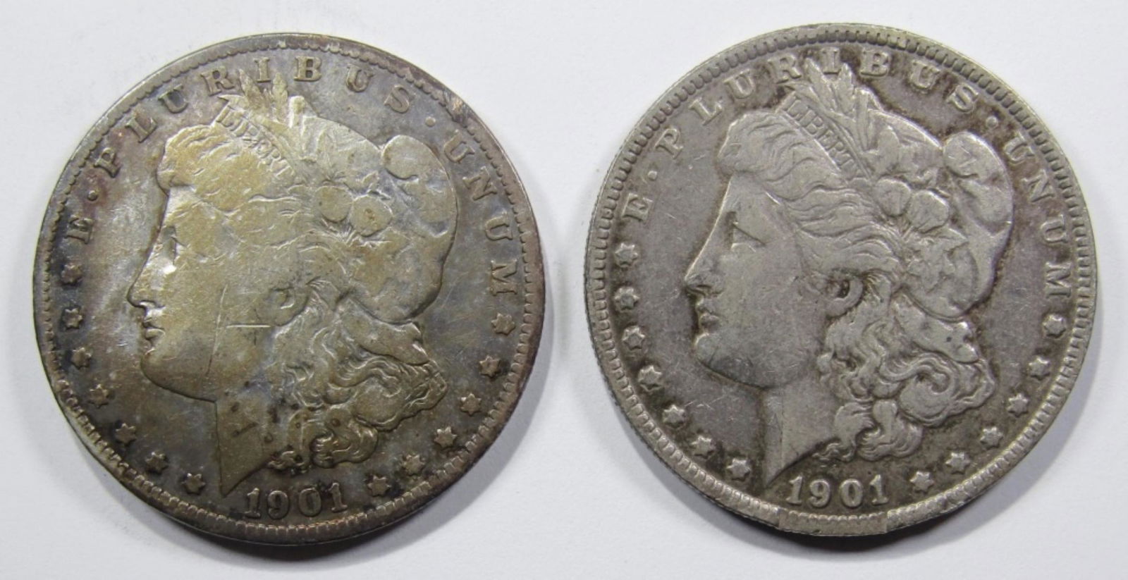 2- DAMAGED 1901-O MORGAN DOLLARS G/VG (1 of 2)